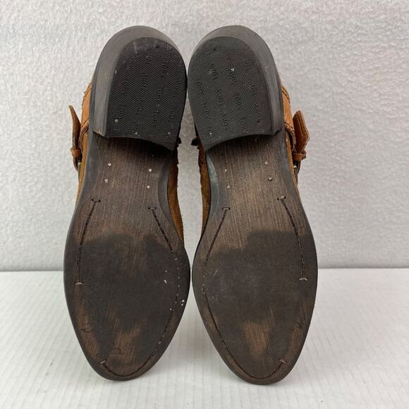 Sam Edelman Boots Womens 7 M Pippen Suede Brown Ankle Double Buckle Detail - Picture 10 of 14